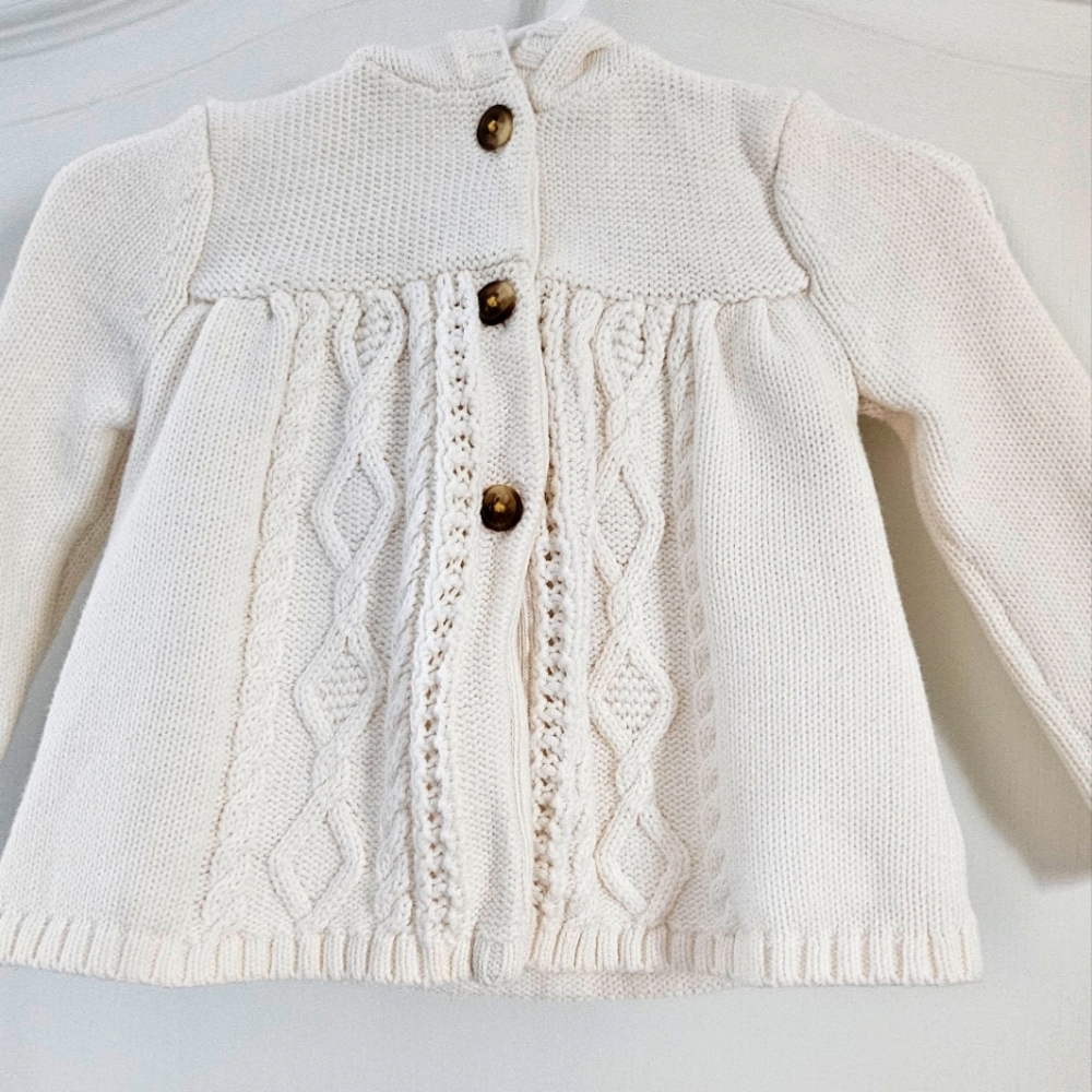 Carters baby girl hooded knit cardigan size 18 months